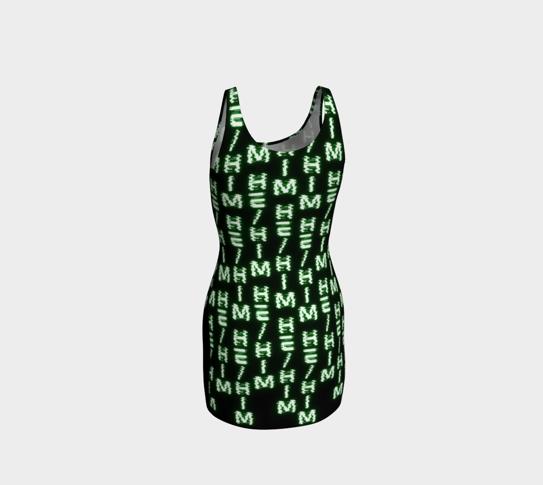 He/Him Nerdy Code Pronouns Neon Green Bodycon Dress