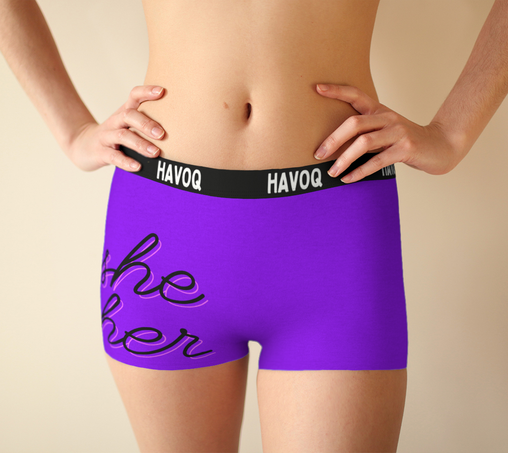 She/Her Pronouns Pretty Purple Boyshorts by Havoq