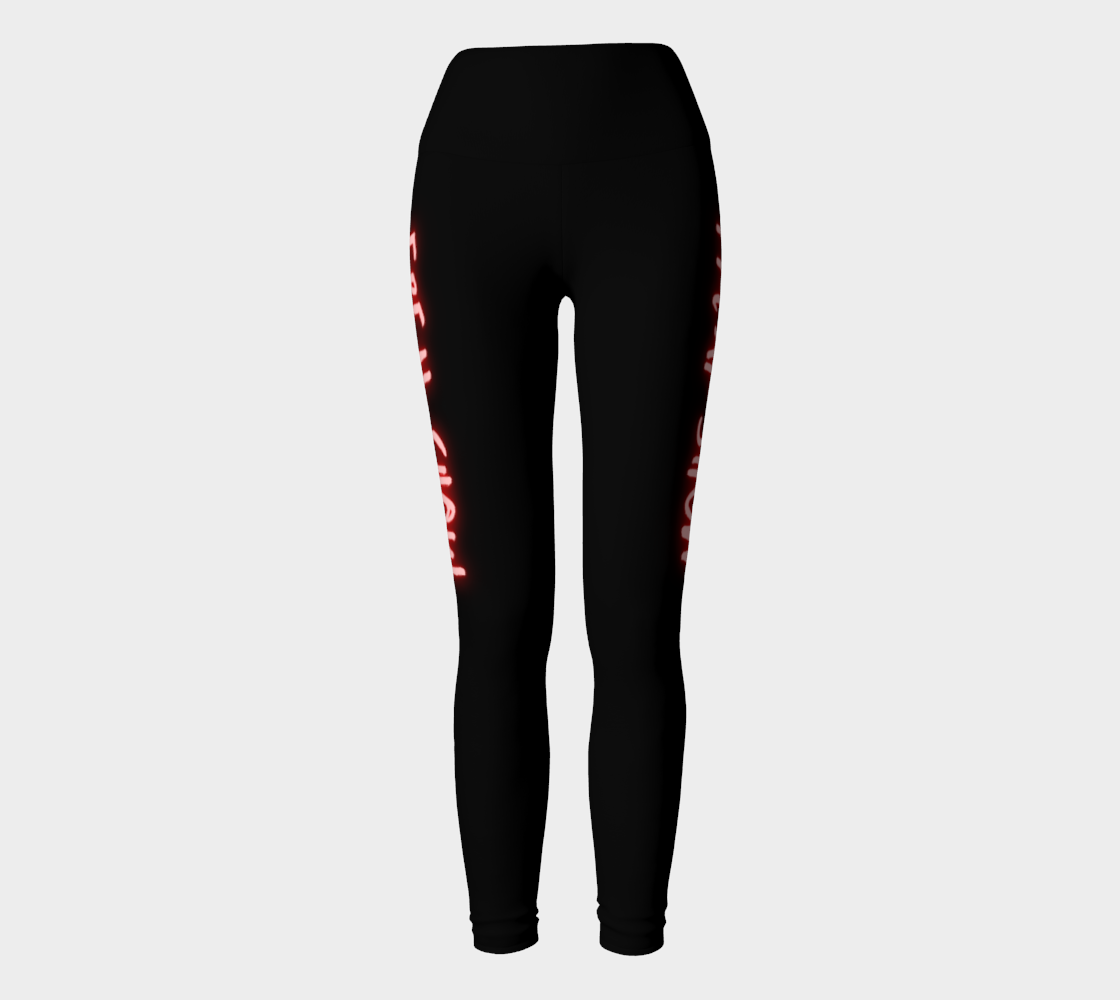 FREAK SHOW Neon Red Blacklight Reactive Yoga Leggings