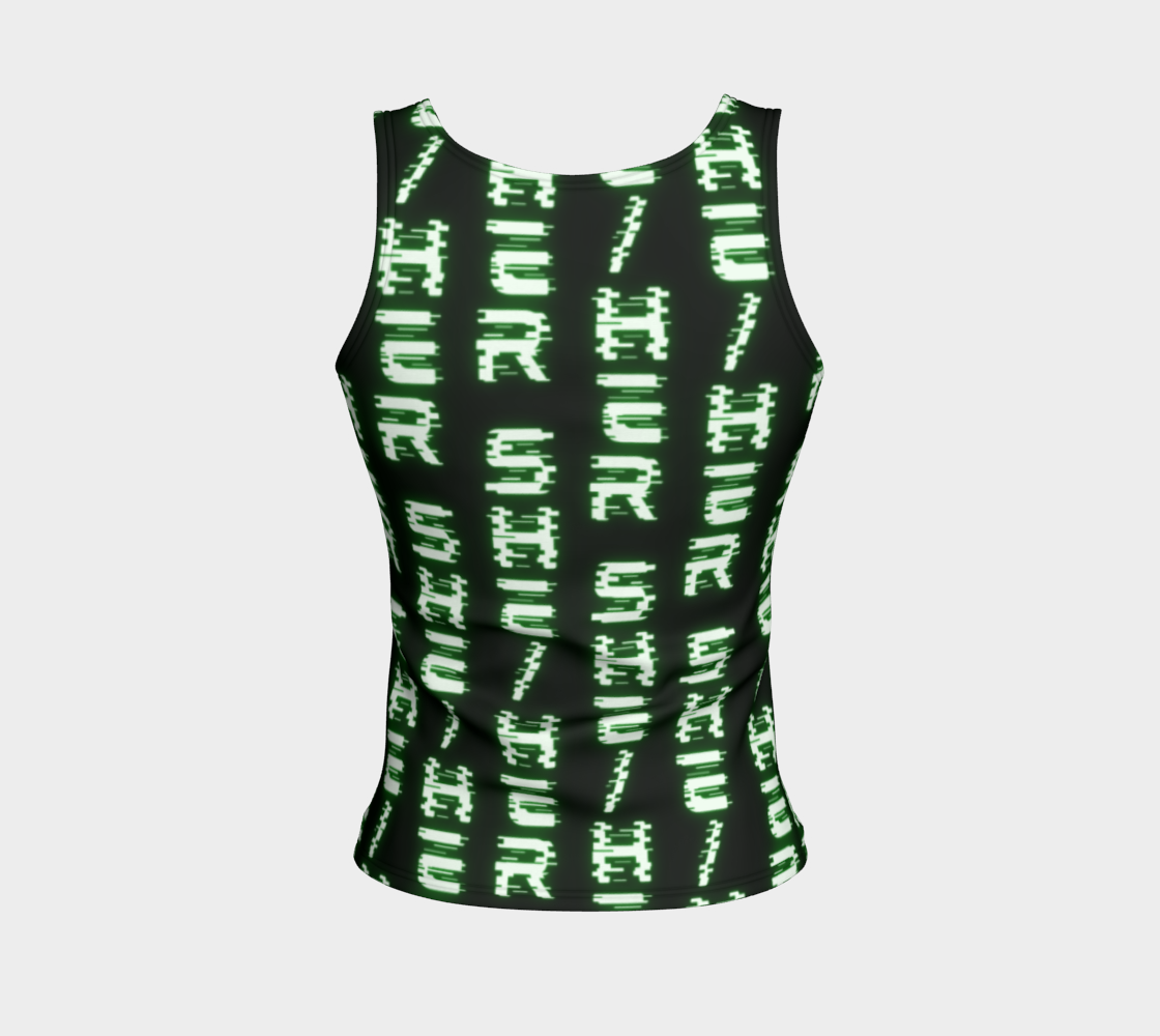 She/Her Nerdy Code Pronouns Neon Green Fitted Tank Top