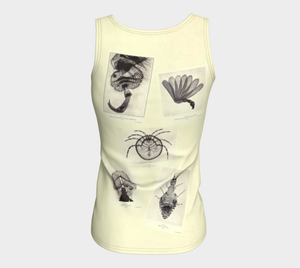 Microscopic Photograph Bugs Collage Fitted Long Tank Top