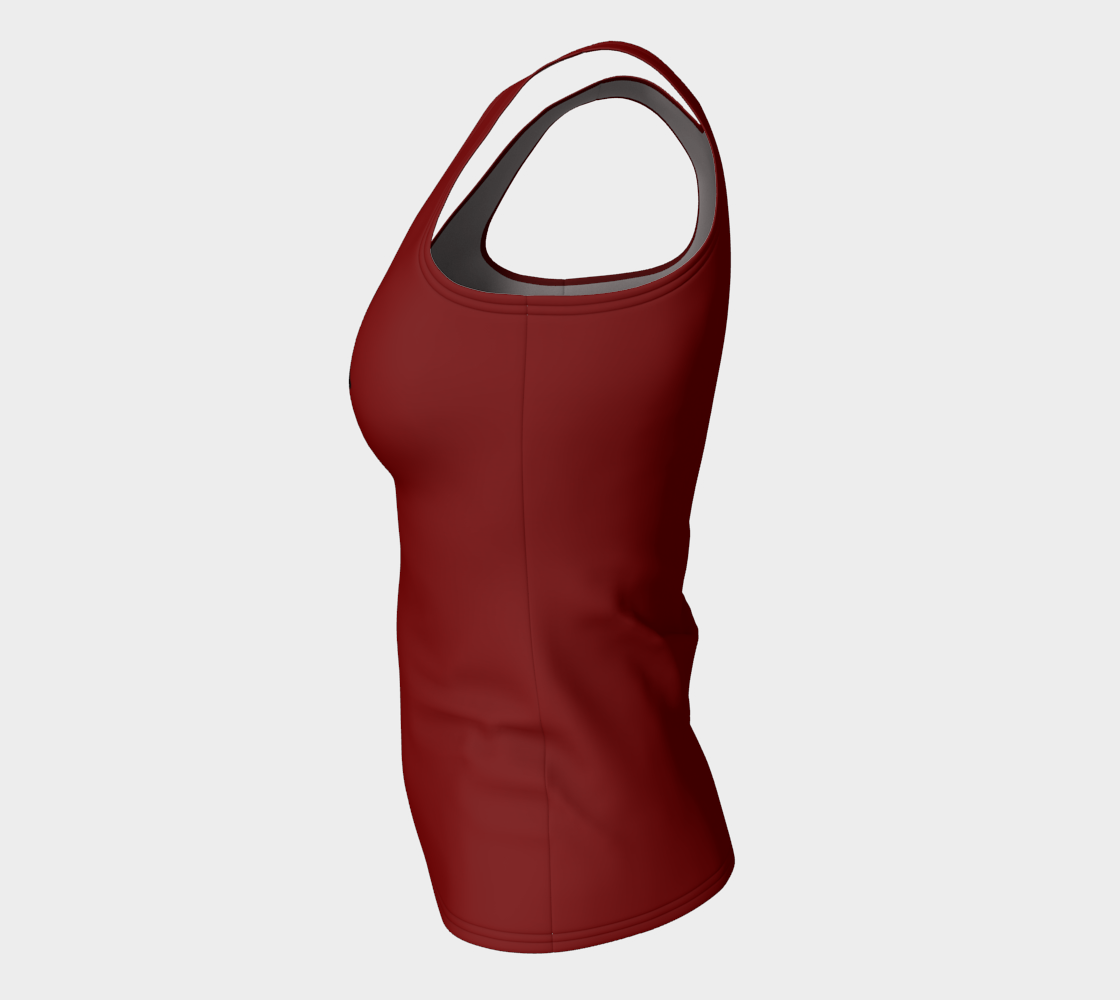 XXX Distressed on Dark Red Fitted Long Tank Top