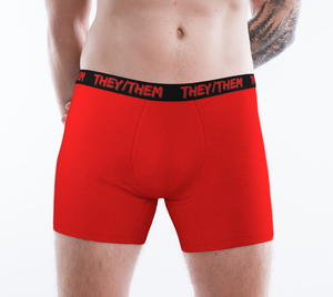 They/Them Pronouns Red Boxer Briefs