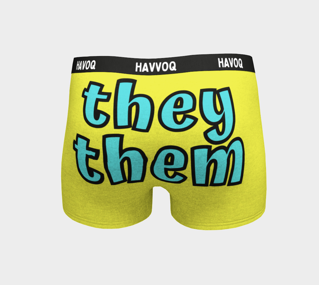 They/Them Pronouns Sassy Yellow Boyshorts by Havoq