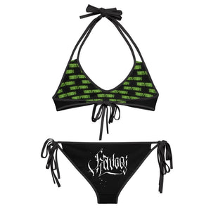 Bikini Top They/Them Pronouns Neon Green with Reversible Havoq Calligraphy