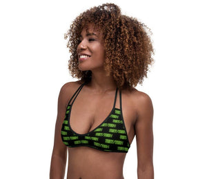 Bikini Set They/Them Pronouns Neon Green with Reversible Havoq Calligraphy