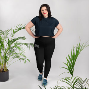 Havoq Calligraphy Plus Size Leggings in Black with White Ink - 2XL-6XL