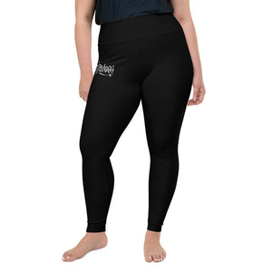 Havoq Calligraphy Plus Size Leggings in Black with White Ink - 2XL-6XL