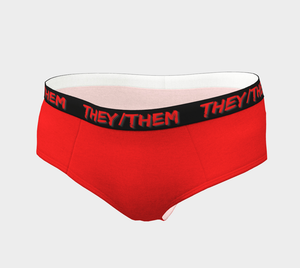 They/Them Pronouns Red Cheeky Briefs