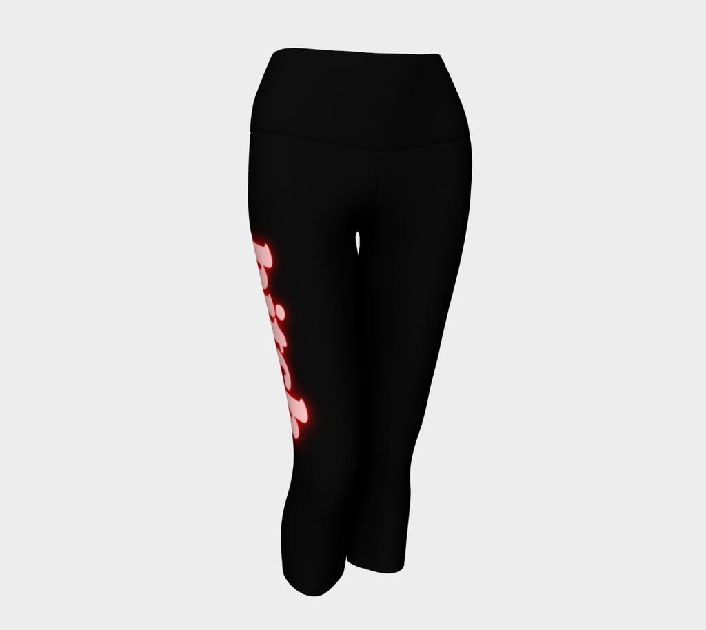 bitch Neon Red Yoga Capris