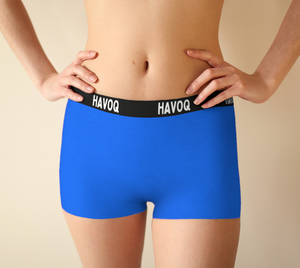 She/Her Pronouns Geometric Blue Boyshorts by Havoq