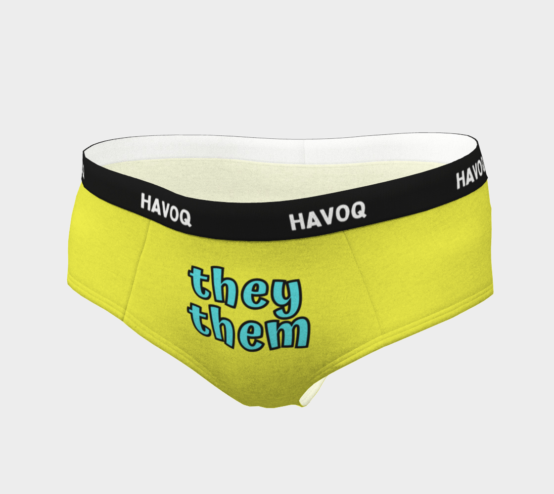 They/Them Pronouns Sassy Yellow Cheeky Briefs by Havoq