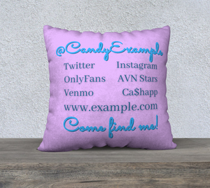 Custom Pillow Case for Online Performers, Made to Order