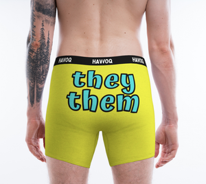 They/Them Pronouns Sassy Yellow Boxer Briefs by Havoq