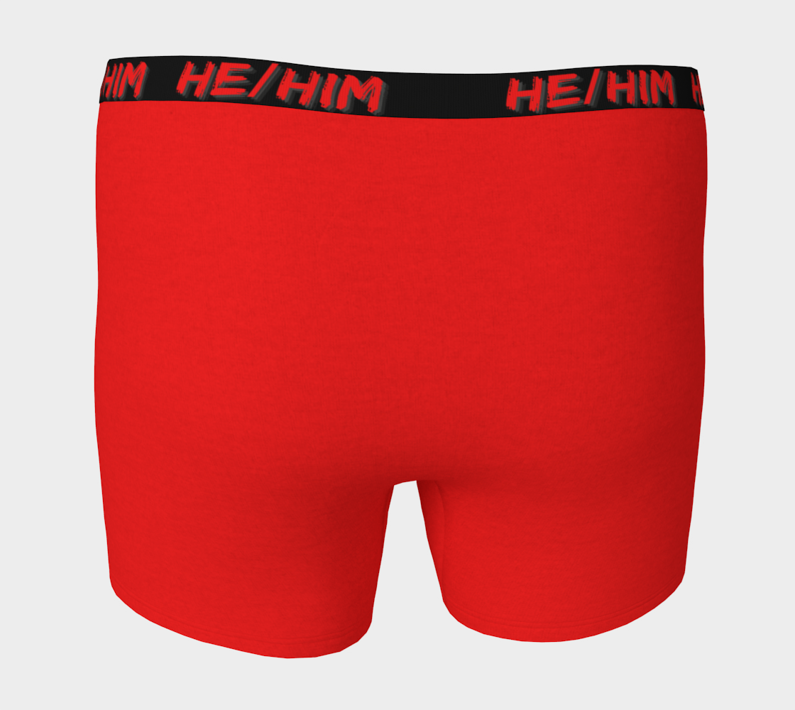 He/Him Pronouns Red Boxer Briefs