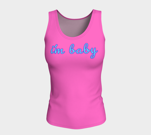 "i'm baby" Candy Fitted Long Tank Top