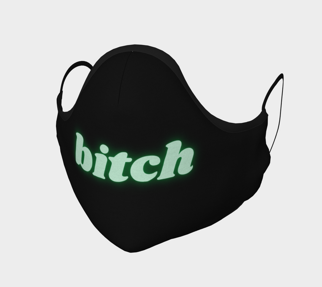 bitch Neon Green Face Covering