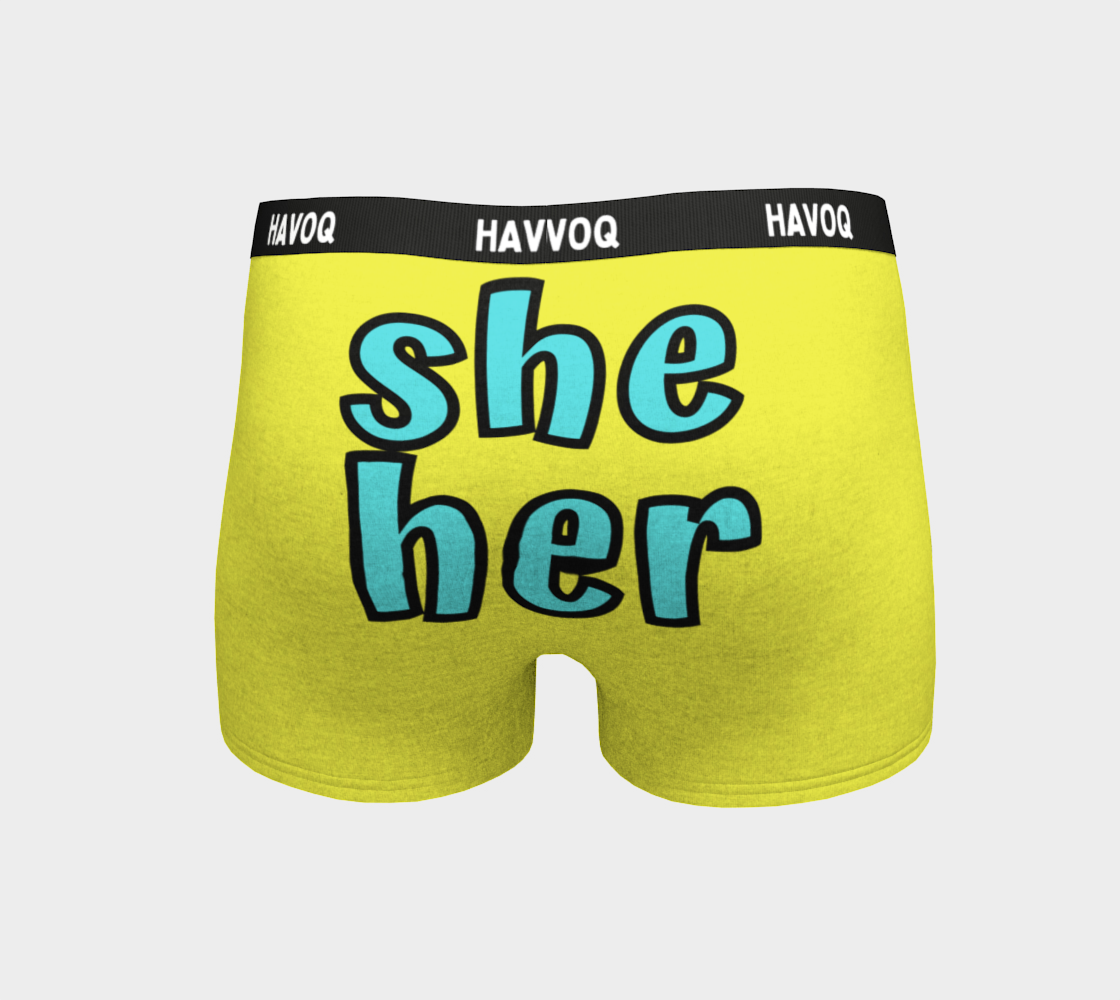 She/Her Pronouns Sassy Yellow Boyshorts by Havoq