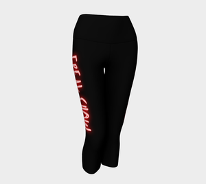 FREAK SHOW Neon Red Blacklight Reactive Yoga Capris