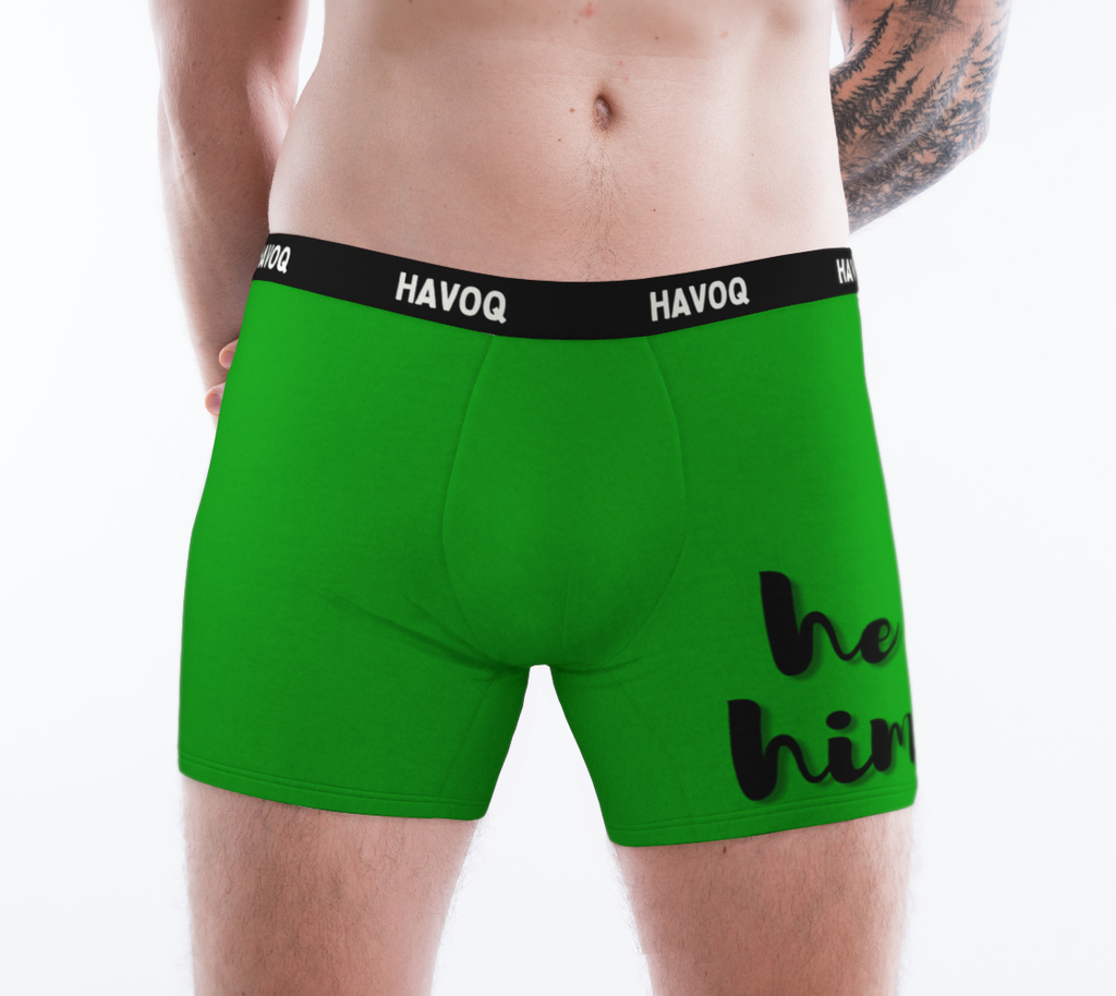 He/Him Pronouns Sweet Green Boxer Briefs by Havoq