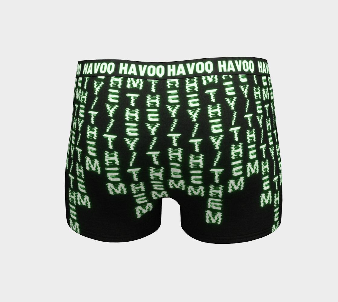 They/Them Nerdy Code Pronouns Neon Green Havoq Boyshorts