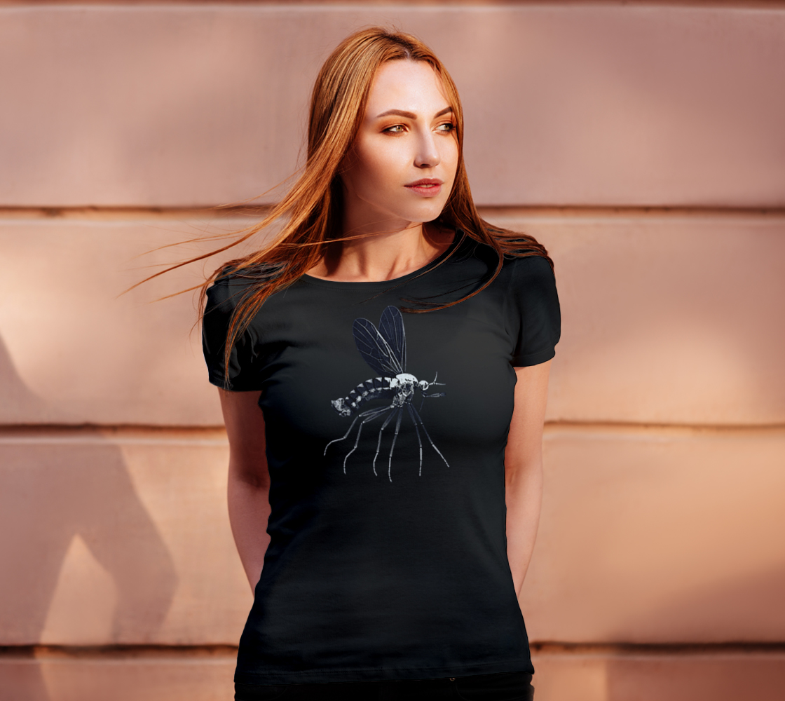 Microscopic Blue Mosquito Tee Shirt by Havoq (Bella + Canvas)