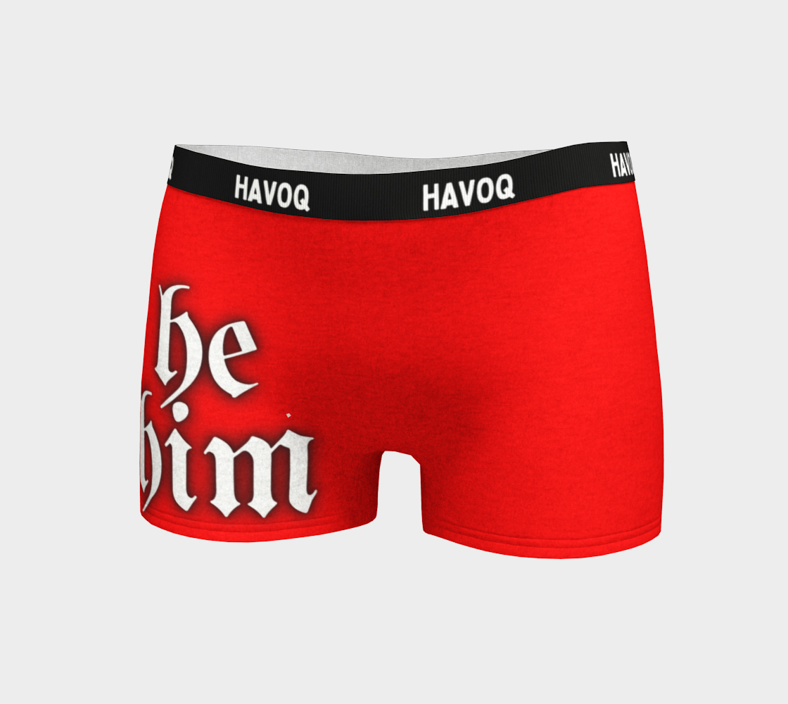 He/Him Pronouns Regal Red Boyshorts