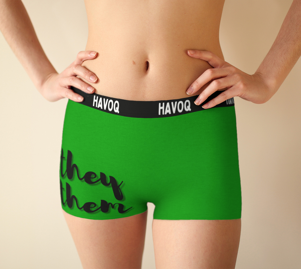 They/Them Pronouns Sweet Green Boyshorts by Havoq