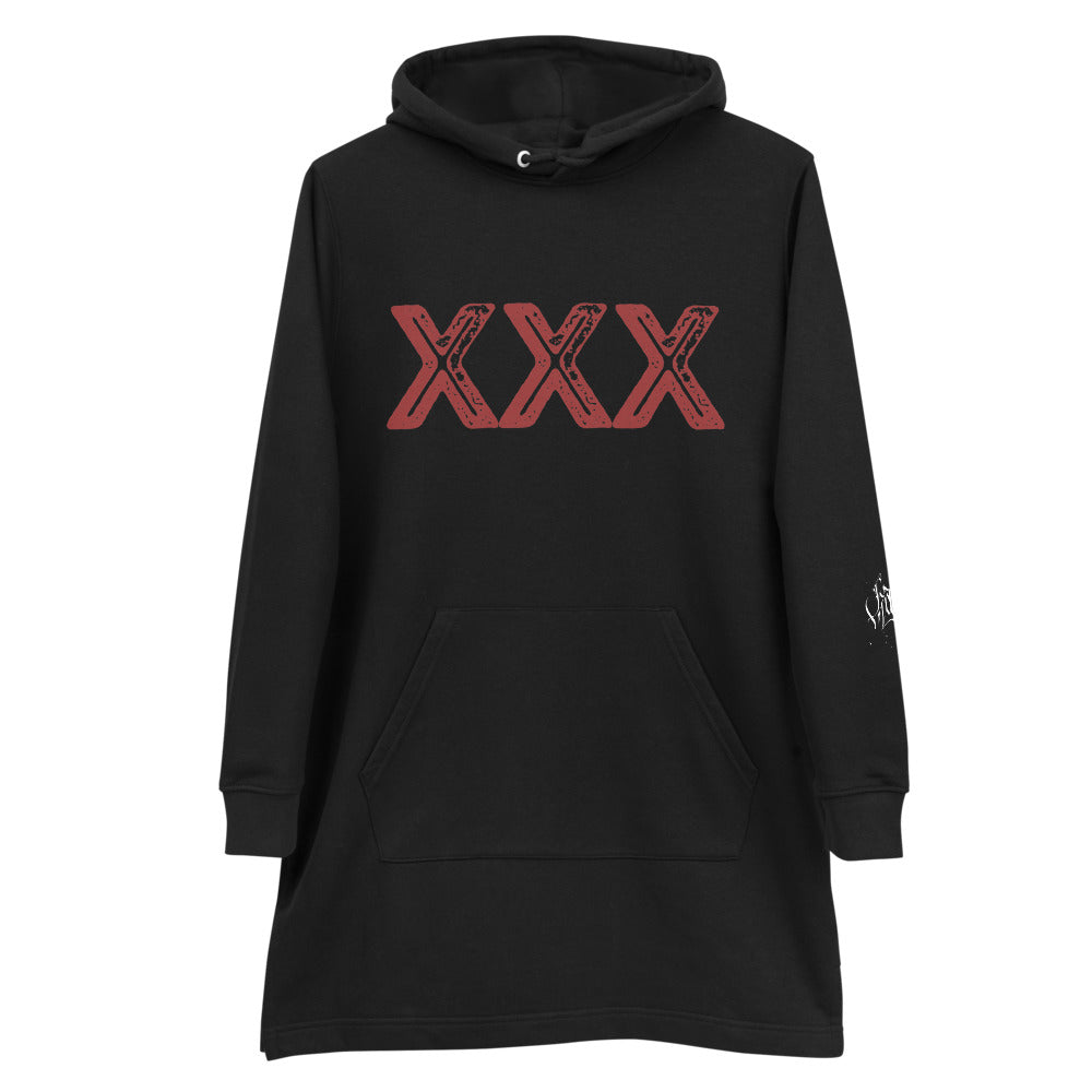 XXX Distressed Hoodie dress