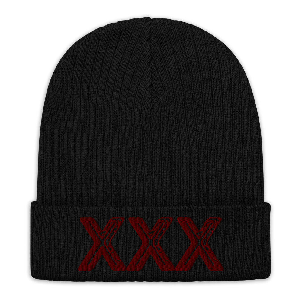 XXX Distressed Recycled cuffed beanie