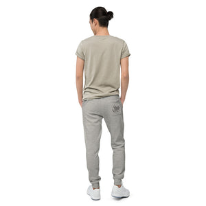 Havoq Calligraphy Fleece Joggers in white or grey with black ink for any gender