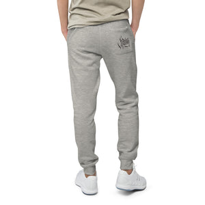 Havoq Calligraphy Fleece Joggers in white or grey with black ink for any gender