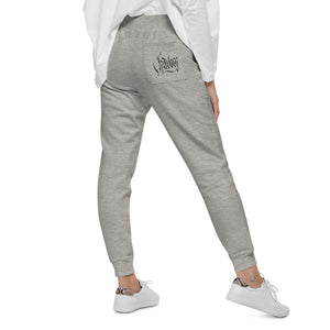 Havoq Calligraphy Fleece Joggers in white or grey with black ink for any gender