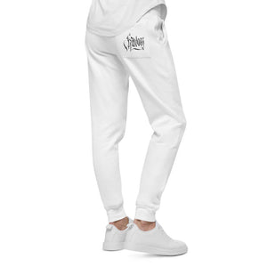 Havoq Calligraphy Fleece Joggers in white or grey with black ink for any gender