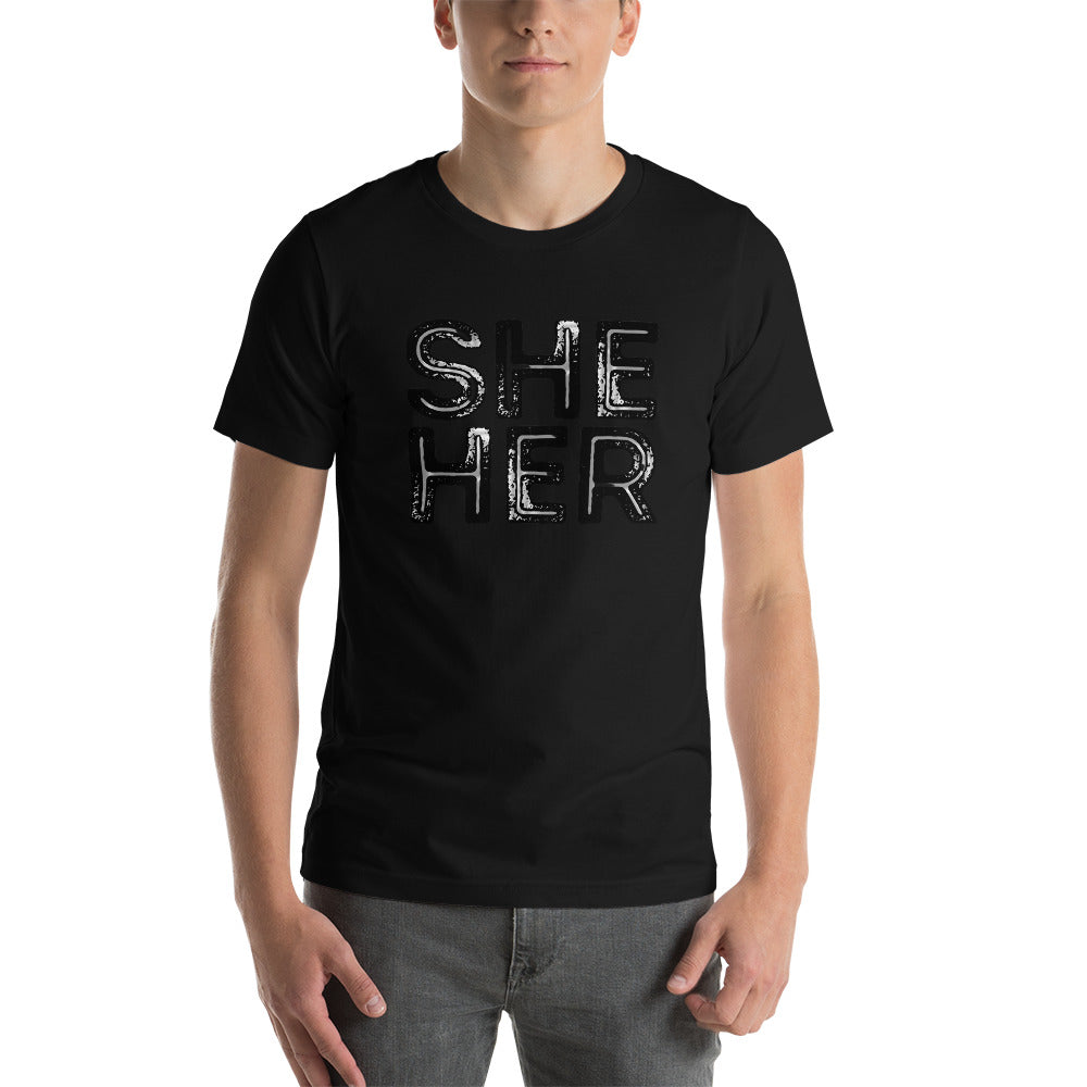 Grunge She/Her Pronouns Basic T-Shirt by Havoq