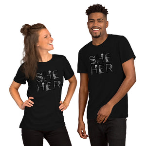 Grunge She/Her Pronouns Basic T-Shirt by Havoq