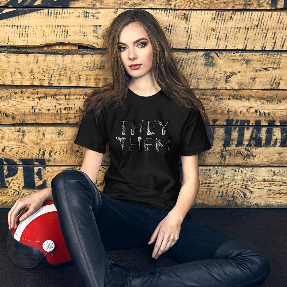 Grunge They/Them Pronouns Basic T-Shirt by Havoq