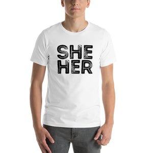 Grunge She/Her Pronouns Basic T-Shirt by Havoq