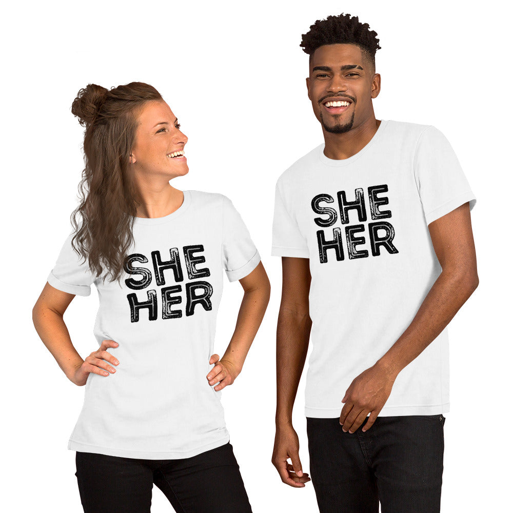 Grunge She/Her Pronouns Basic T-Shirt by Havoq