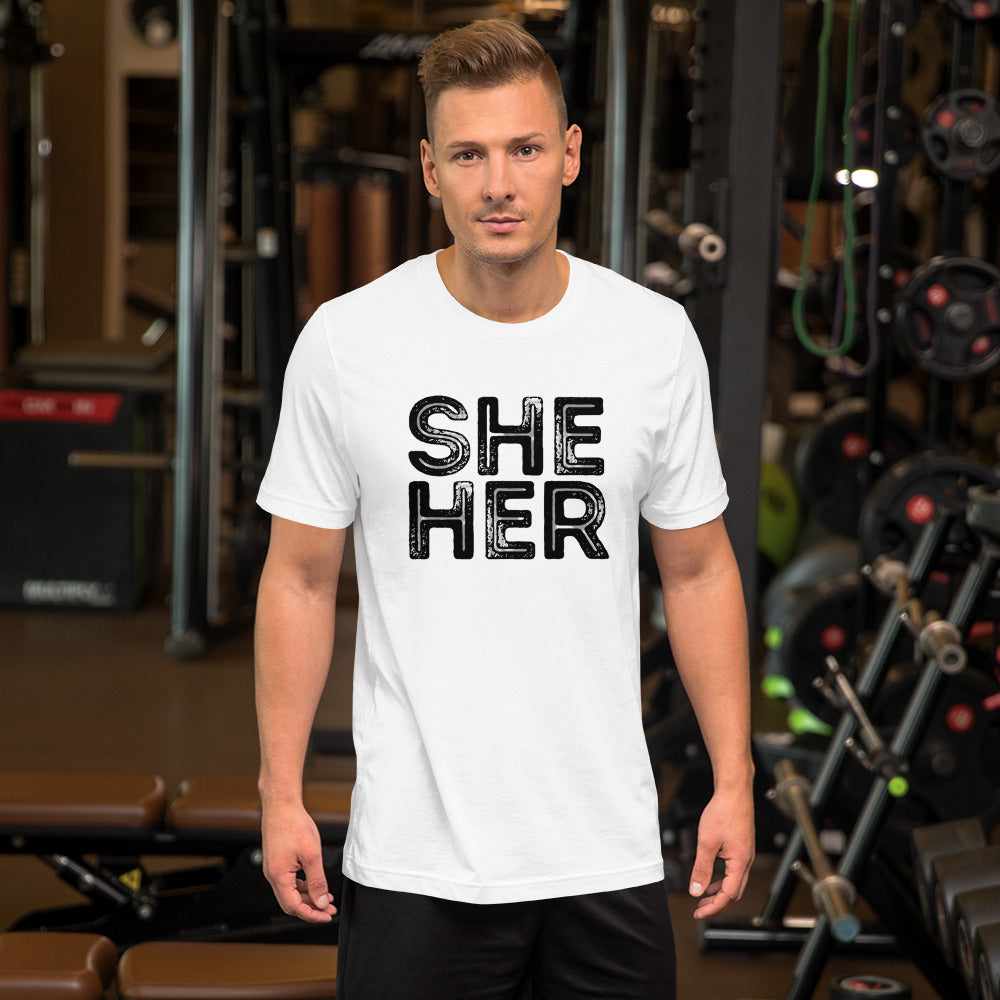 Grunge She/Her Pronouns Basic T-Shirt by Havoq