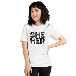 Grunge She/Her Pronouns Basic T-Shirt by Havoq