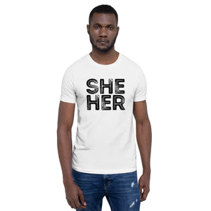 Grunge She/Her Pronouns Basic T-Shirt by Havoq