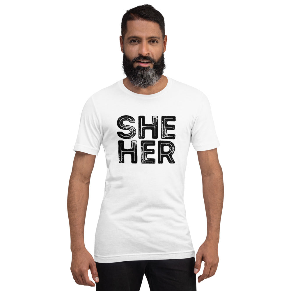 Grunge She/Her Pronouns Basic T-Shirt by Havoq