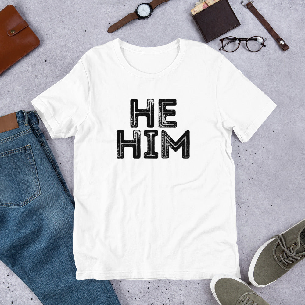 Grunge He/Him Pronouns Basic T-Shirt by Havoq