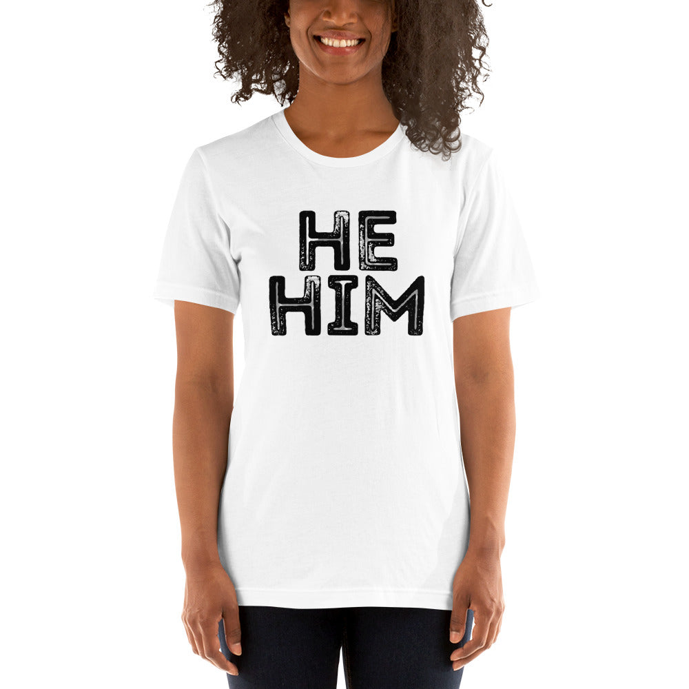 Grunge He/Him Pronouns Basic T-Shirt by Havoq