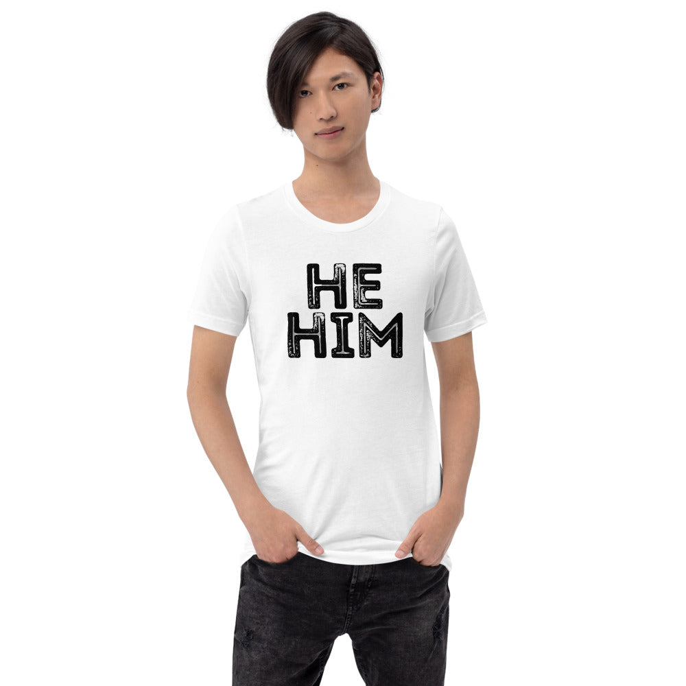 Grunge He/Him Pronouns Basic T-Shirt by Havoq