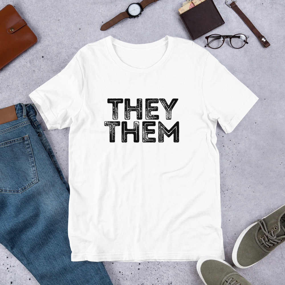 Grunge They/Them Pronouns Basic T-Shirt by Havoq