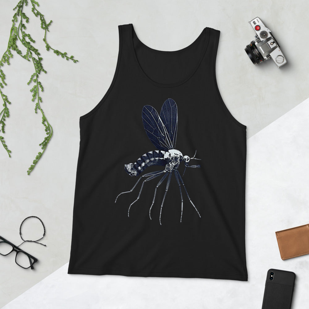 Microscopic Blue Mosquito Art Tank Top by Havoq (Bella + Canvas)