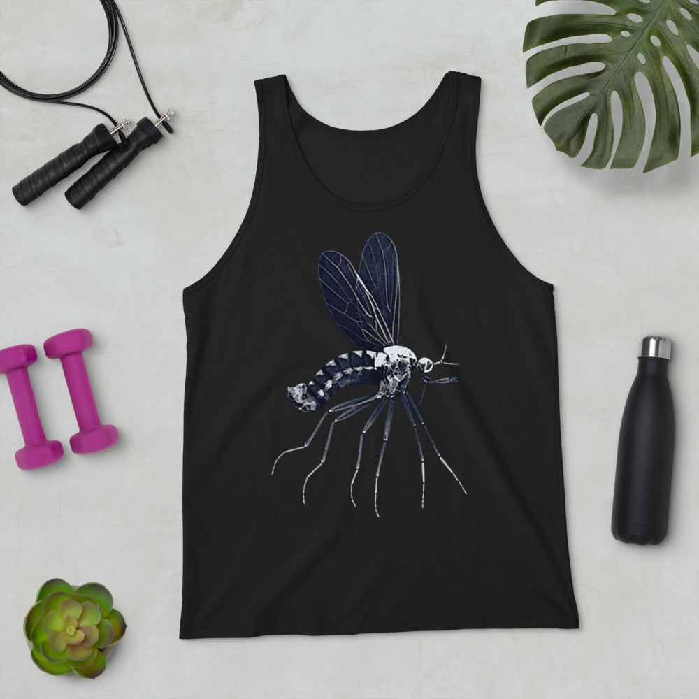 Microscopic Blue Mosquito Art Tank Top by Havoq (Bella + Canvas)