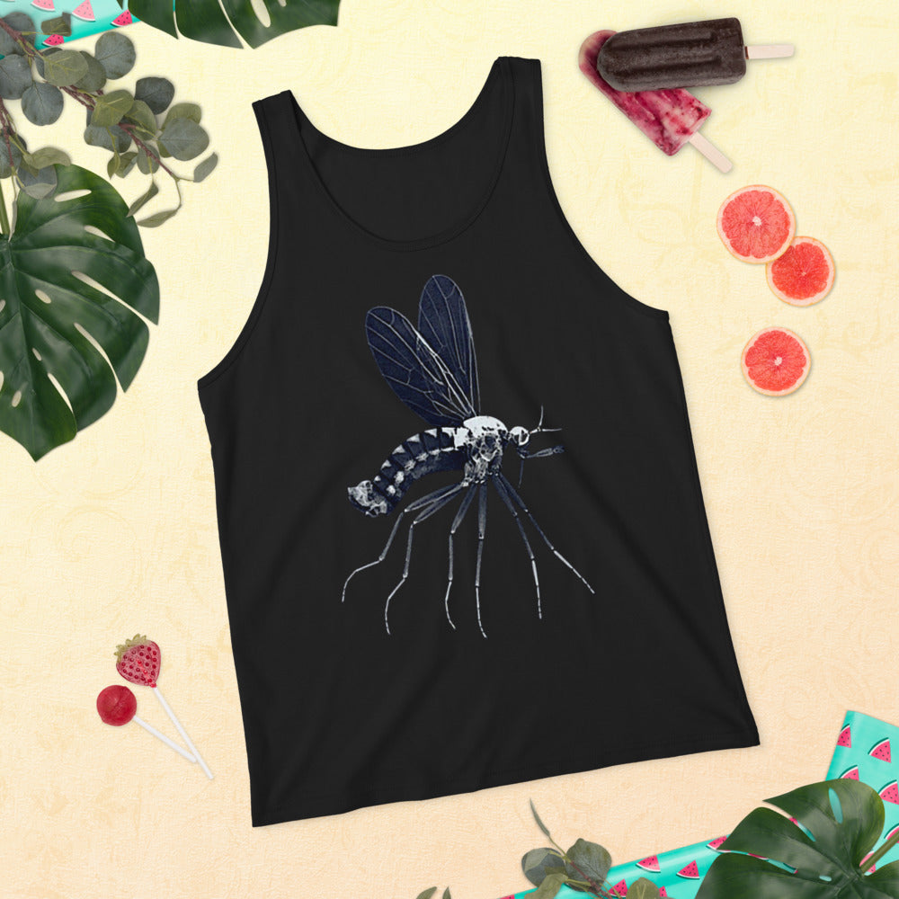 Microscopic Blue Mosquito Art Tank Top by Havoq (Bella + Canvas)